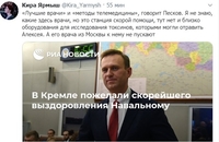 Кремль прокоментував ситуацію з отруєнням Навального (ФОТО)
