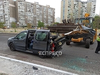 Екскаватор зрізав дах з Peugeot. У водія — різані рани голови (ФОТО)
