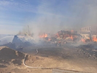 Пожежа на території монастиря за 47 км від Рівного: згоріло 1000 літрів пального (ВІДЕО/ФОТО)
