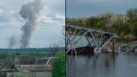 Пожежа на складі боєприпасів і обвал залізничного моста. Путін оголосив надзвичайний стан (ФОТОВІДЕО)