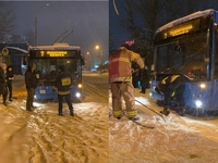 В сніговому заметі у Рівному застряг тролейбус (ФОТО)


