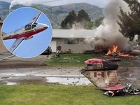 Військовий літак впав на житловий будинок (ВІДЕО)
