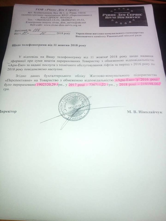 Фото документу, яке надав редакції Микола Ніколайчук.