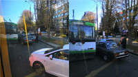 Тролейбус потрапив у ДТП поблизу площі Перемоги (ФОТО)