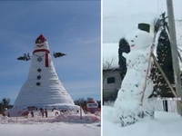 «Найбільший Сніговик в Україні!»: виглядає, що саме його зліпили на Рівненщині (ФОТО/ВІДЕО)