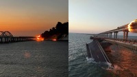 Кримський міст – все: пожежа та вибухи на мосту  (ФОТО)
