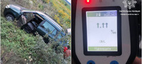 На Рівненщині п'яний водій на Skoda злетів у кювет: Що показав «Драгер»