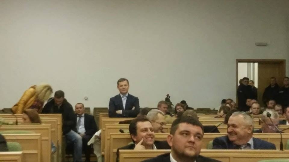Олег Ляшко у сесійній залі Рівненської облради, 2015 рік