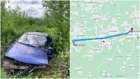 Біля Корця Opel злетів у кювет: водій покинув травмованих дітей і втік. Його шукають (ФОТО)