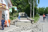 «Потьомкінські» сходи на Міцкевича майже відремонтували (ФОТО)