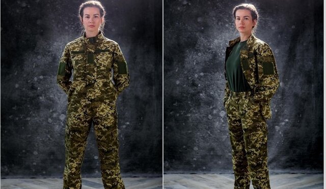 Приклад військової форми для жінок. До речі, у ЗСУ служать понад 50 тис. жінок і всі вони зараз носять чоловічу форму