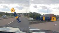 Фура перекрила дві смуги поблизу Рівного: водіїв попереджають про ускладнення руху (ВІДЕО)