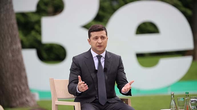 Президент Володимир Зеленський під час прес-конференції 20 травня 2020 року
