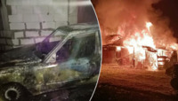 Mercedes та дерев'яна будівля згоріли у Млинові (ФОТО)
