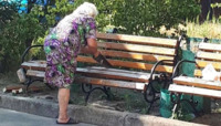 У Києві бабуся розпиляла лавочку (ФОТО)