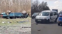 Серйозна ДТП біля Грушвиці: авто злетіло у кювет та перекинулось на дах (ВІДЕО)