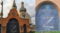 Серед ночі на воротах храму УПЦ (МП) на Рівненщині з’явилися величезні Z-ки (ФОТО)