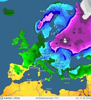 Синоптична карта на 17 січня