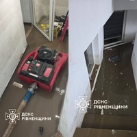 У Рівному через сильну зливу підтопило цоколь житлового будинку