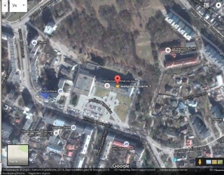Фото з супутника: будівля РОДА, майдан Просвіти, прилеглі вулиці та території