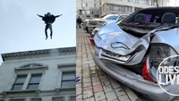 Врятувала донецька Mitsubishi: в Одесі хлопець вистрибнув з 23 поверху і залишився живим (ФОТО/ВІДЕО)