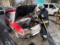 Рятувальники гасили автомобіль, що загорівся посеред дороги (ФОТО)