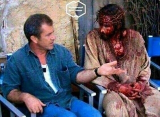 Мел Гібсон під час зйомок фільму «Страсті Христові»