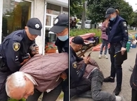 Поліцейські «скрутили» дідуся, який торгував на тротуарі
