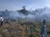 Полум'я на могилах: на Рівненщині сталася пожежа на кладовищі (ФОТО)