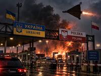 РФ атакувала популярний пункт пропуску: на кордоні із Польщею палають АЗС та фури (ВІДЕО) 