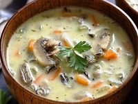 Вершковий суп з куркою та грибами (РЕЦЕПТ)