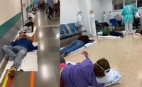 «Хворі лежать на підлозі»: переповнена вщерть лікарня Мадриду (ВІДЕО)