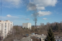 Чорний стовп диму налякав мешканців Рівного (ФОТО)