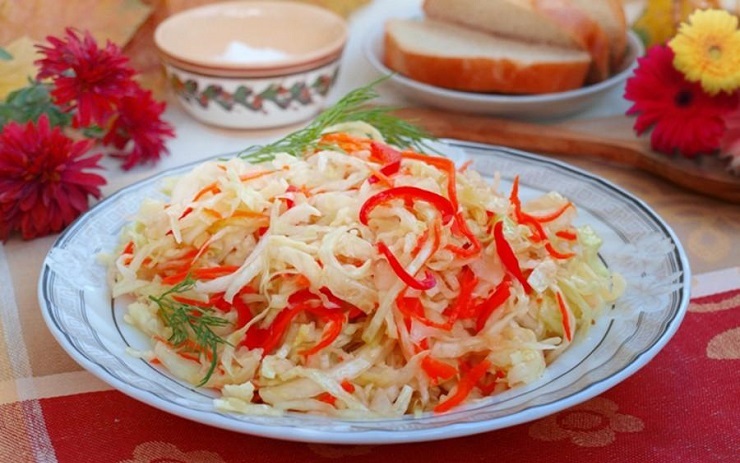Маринованная капуста с болгарским перцем – пошаговый рецепт приготовления с фото