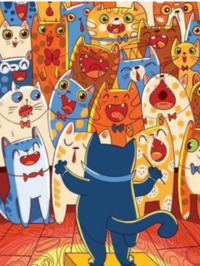 Хто з хитрих котиків тихенько з'їв рибку