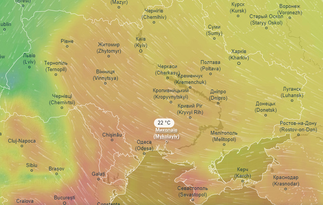 Синоптична карта на 1 листопада