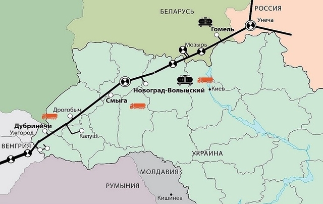 Нафтопродуктопровід «ПрикарпатЗахідтранс», який проходить, зокрема, й через Рівненську область