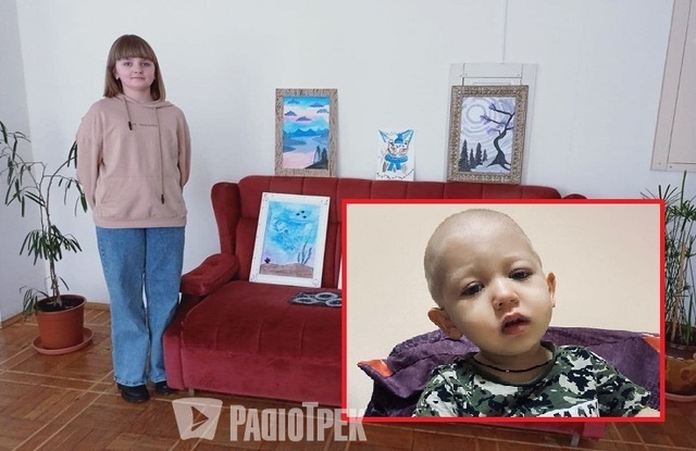 На фото: 10-річна Вікторія Мосійчук із Вараша, художниця та 2-річний Олексій Неживий, якому терміново потрібна допомога...