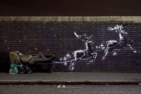 Таємничий Бенксі представив різдвяне графіті