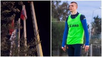 Український футболіст у Туреччині зняв і викинув у смітник російський прапор (ВІДЕО)