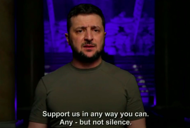Скриншот з відео виступу Володимира Зеленського