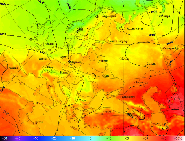 Синоптична карта на 20 липня