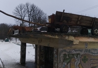 У селі на Рівненщині воза витягли на дах зупинки (ФОТОФАКТ) 