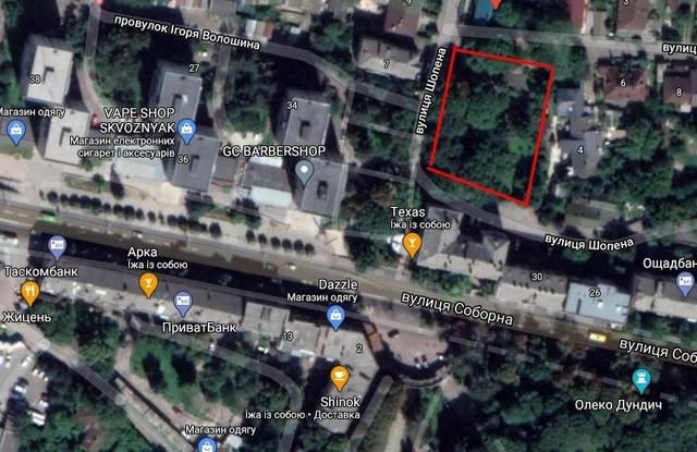 Орієнтовне розміщення ділянки на супутниковій карті google.com