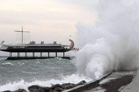 Море вийшло з берегів, вітер викорчовує дерева: Наслідки шторму в Криму (ВІДЕО)